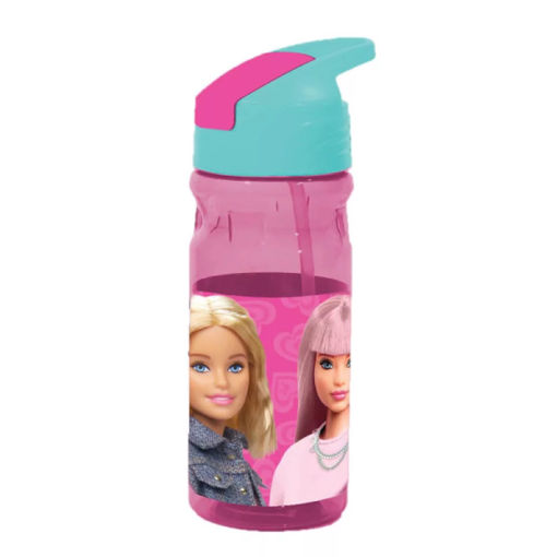 Picture of Barbie Love Plastic Bottle with Straw 500 ml